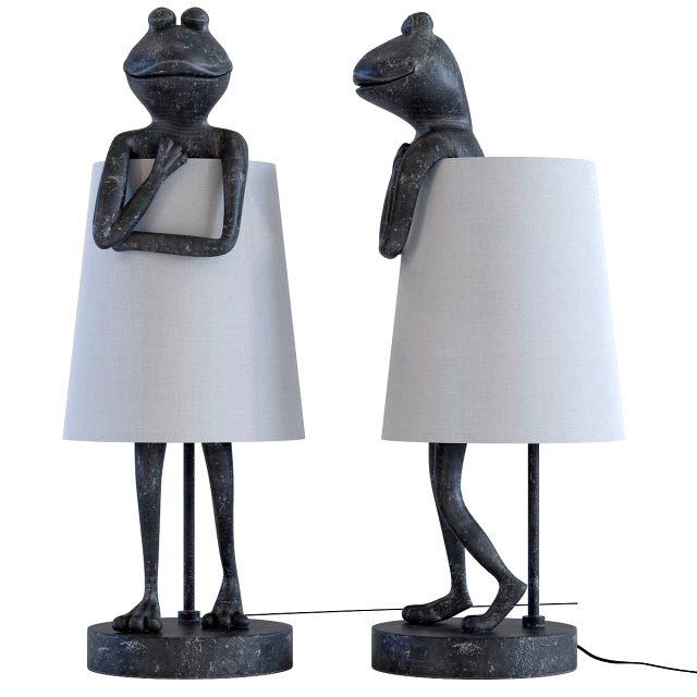 table lamp animal frog grey