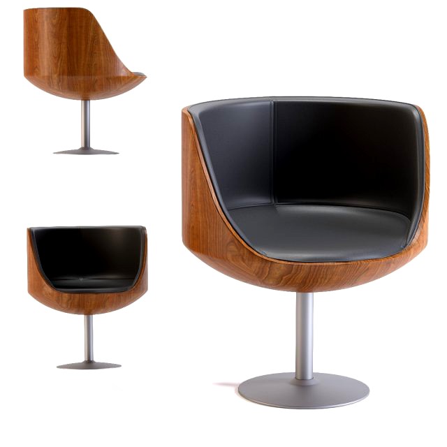 swivel armchair club walnut