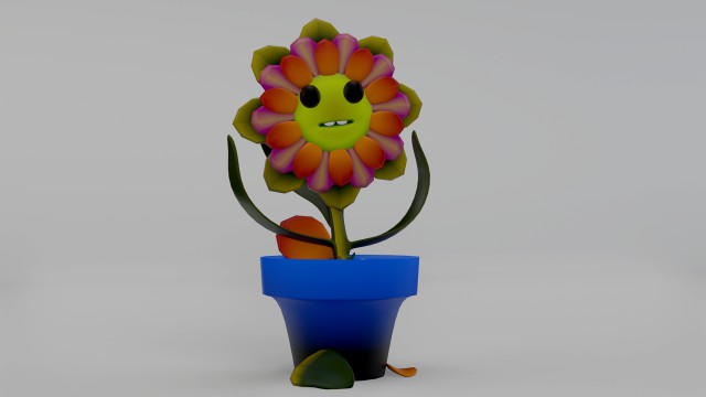 dancing flowers 3d lowpolygon animated