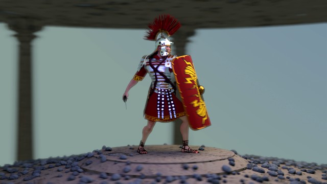 roman warrior option 3d lowpolygon modell