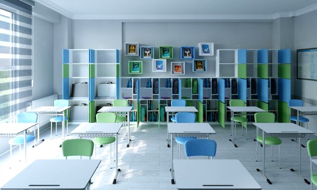 classroom interior scene