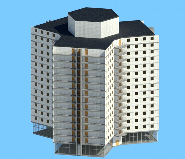 three-sided building