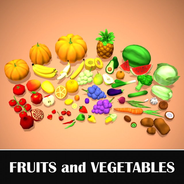 fruits and vegetables - stylized food pack