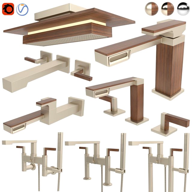 brizo faucet and shower - frank lloyd wright collection