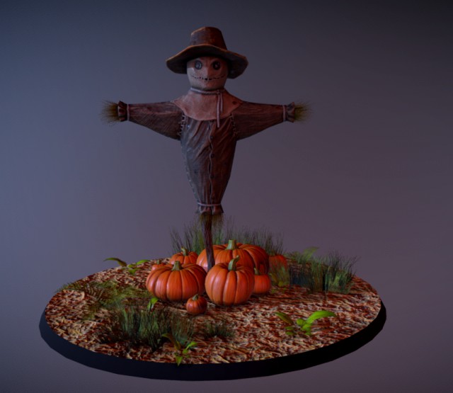 scarecrow spooky pumpkin