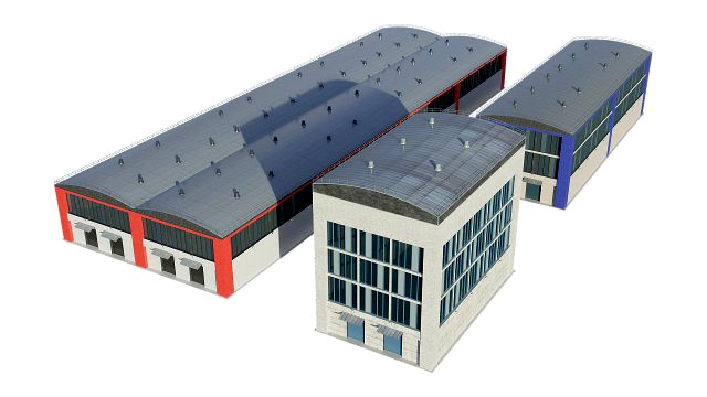 industrial buildings model pack