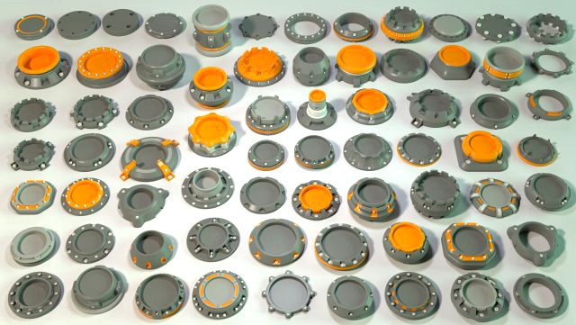 industrial kitbash - 3 - 70 pieces