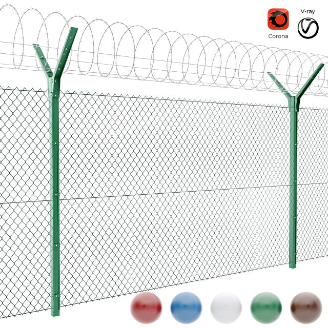 fence with a spiral protective barrier no 3