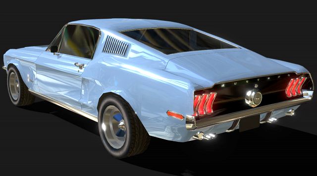 Mustang 1968 low-poly