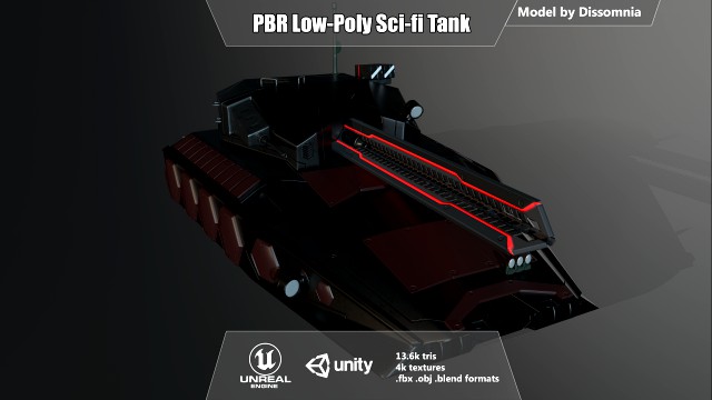 gameready sci-fi heavy tank with railgun