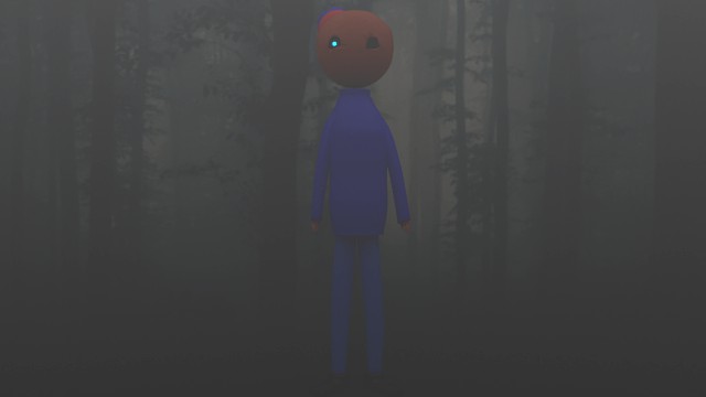 creepy character with skeleton low-poly