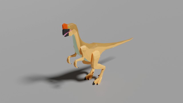 low-poly oviraptor