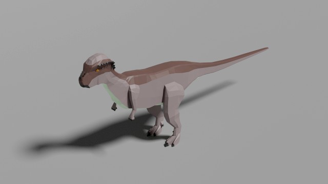 low-poly pachycephalosaurus