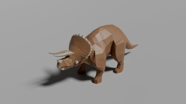 low-poly triceratops