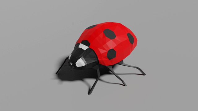 low-poly ladybug