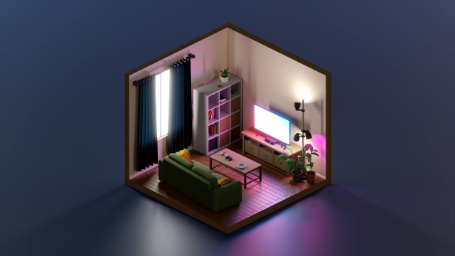 isometric living room 1