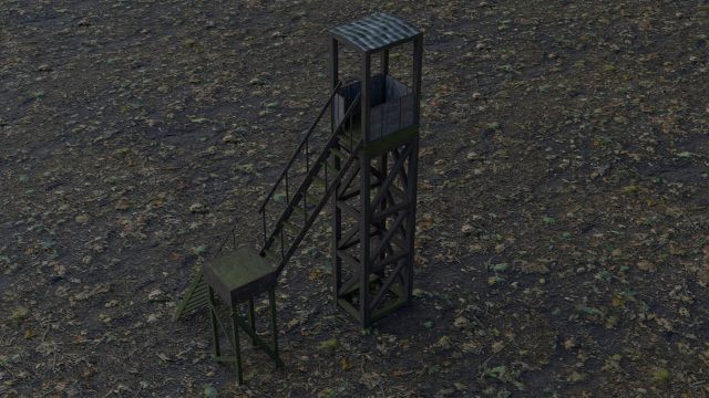 3d tower model low-poly