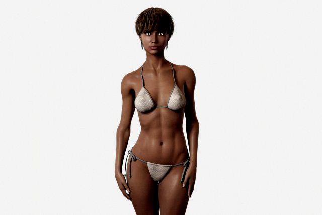 black woman fit in bikini