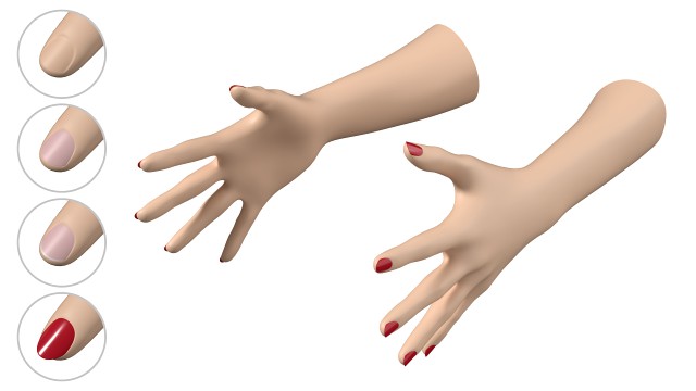 female hands gesture 03 base mesh