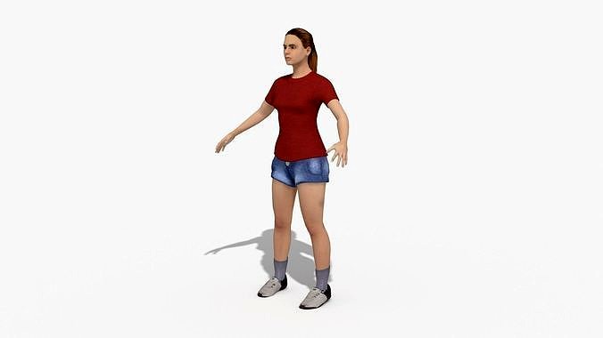 Casual Caucasian Female Woman sports wear 1 RIGGED