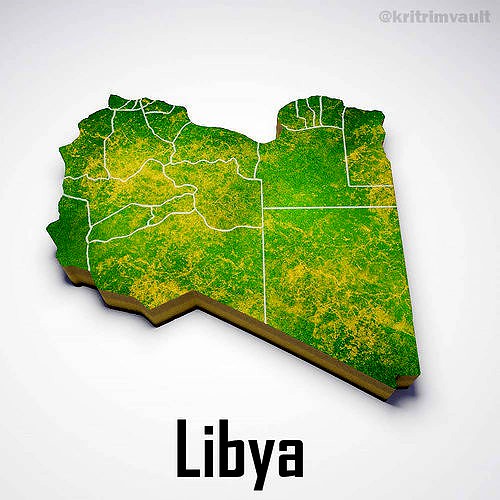 Libya country map 3d model