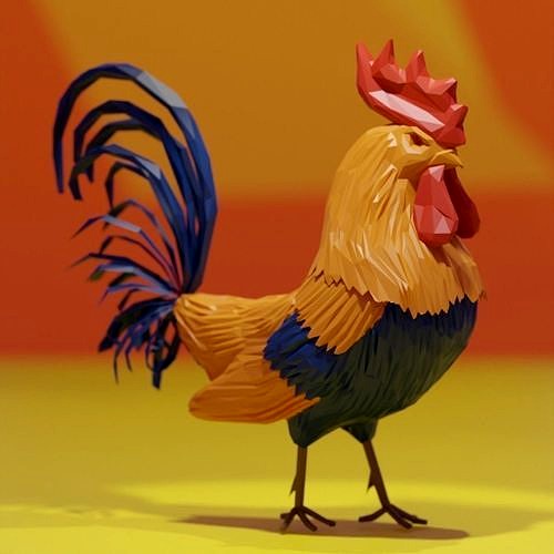 THE ROOSTER - EL GALLO - LOW POLY