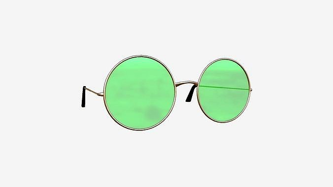 Sunglass Rounded D08 Copper Green - Character Design Fashion