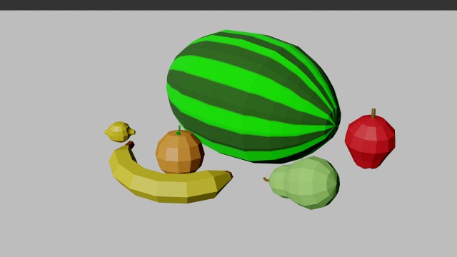 6 low poly fruits pack