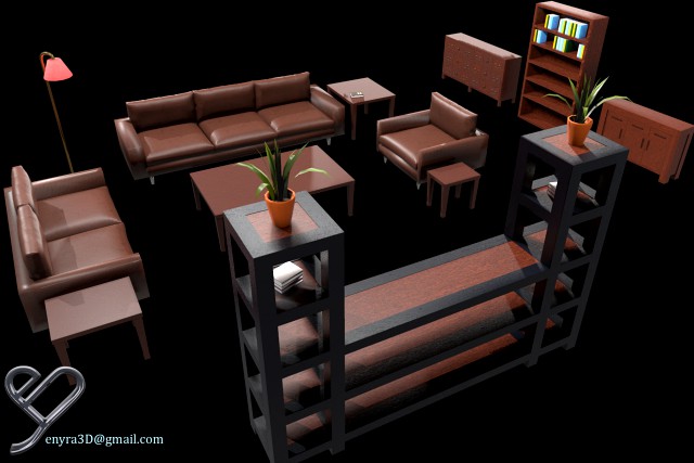 modular livingroom assets - pbr -