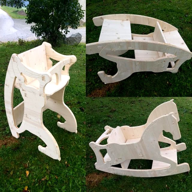 rocking horse childtable babychair 3 in one