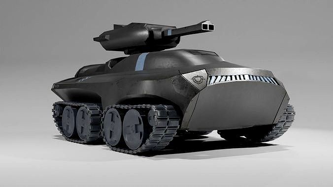 Futuristic Modern Sci fi War Tank Black