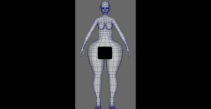Woman Basemesh With Genitalia