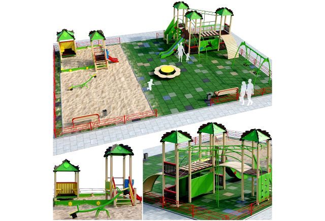 playground with a large sandbox