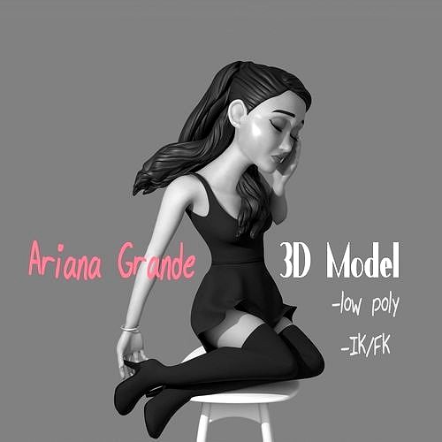 Ariana Grande Low-Poly 3D rig