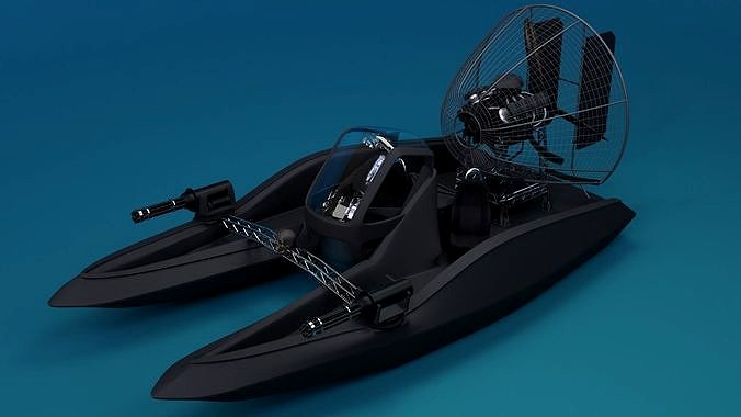 Futuristic Military Airboat
