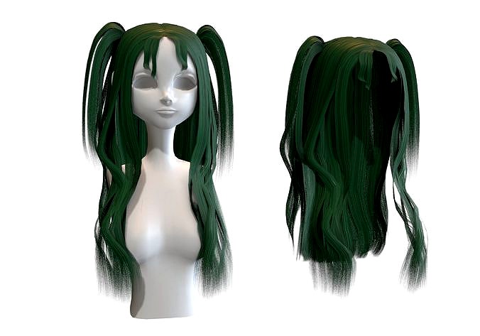 long wavy stylistic hair with tail