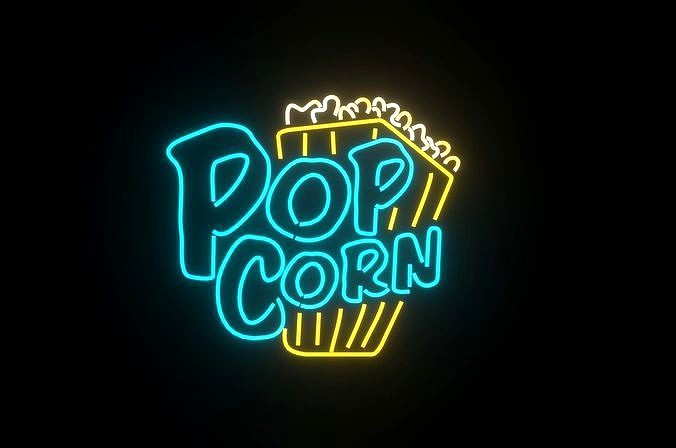 neon Popcorn p2 decoration 3D model