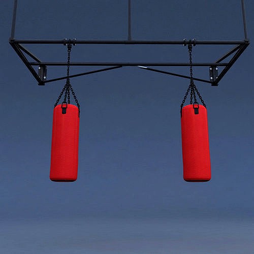 Boxing punching bag lowpoly 3d model