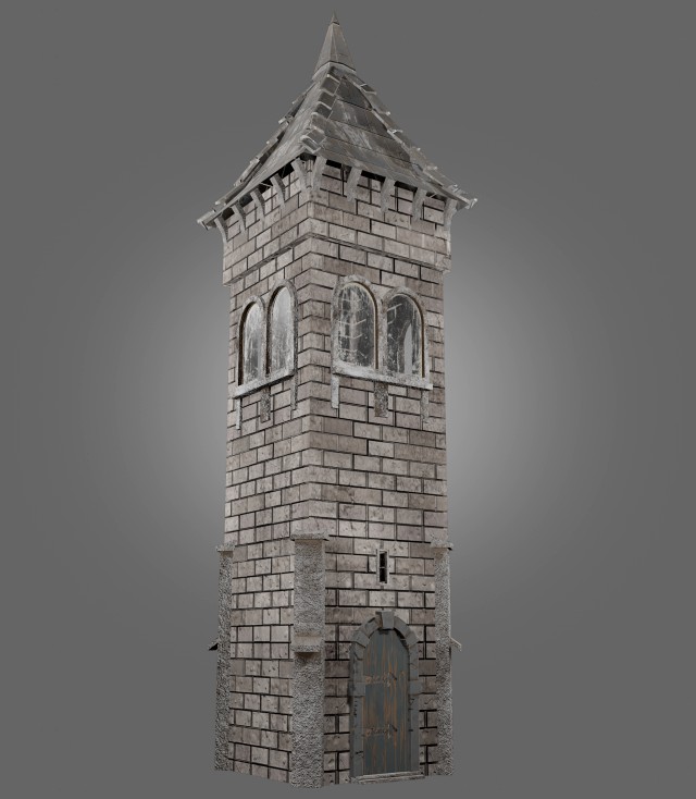 medieval tower game ready low-poly