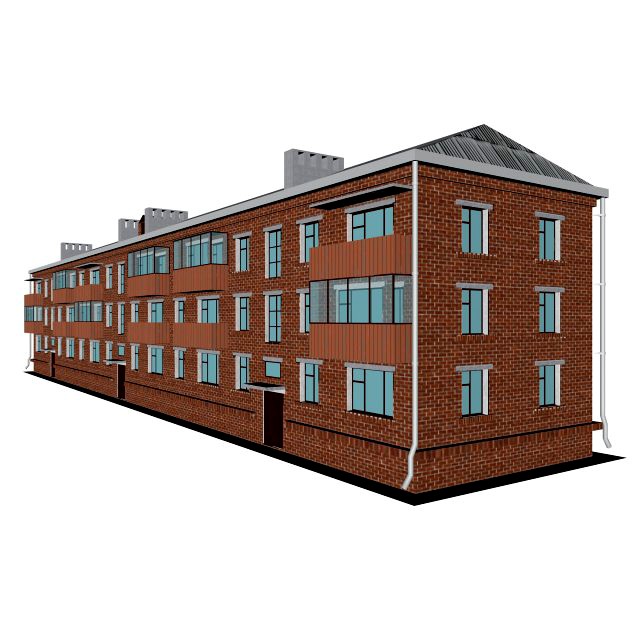 brick 3-storey apartment building v2