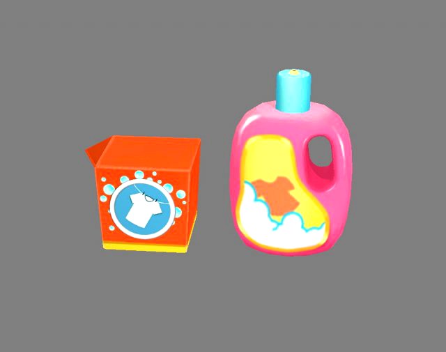 cartoon washing powder and liquid detergent