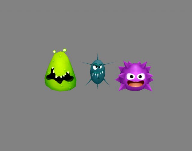 cartoon bacteria - monster