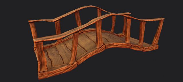 wood bridge stylized