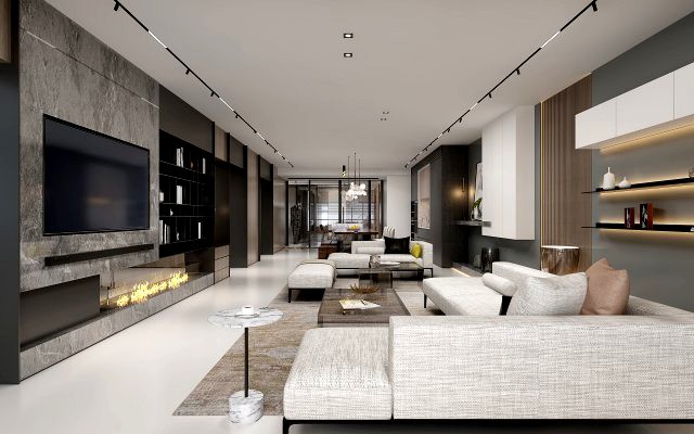 modern living roomv-ray