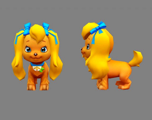 cartoon puppy - yellow female dog - pet dog