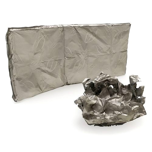 Chocolate in foil and crumpled foil