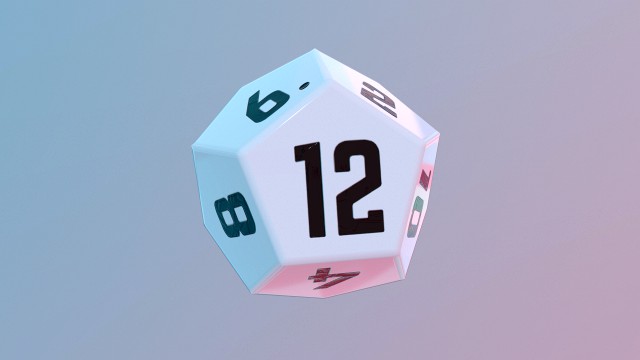 dice d12 game ready pbr