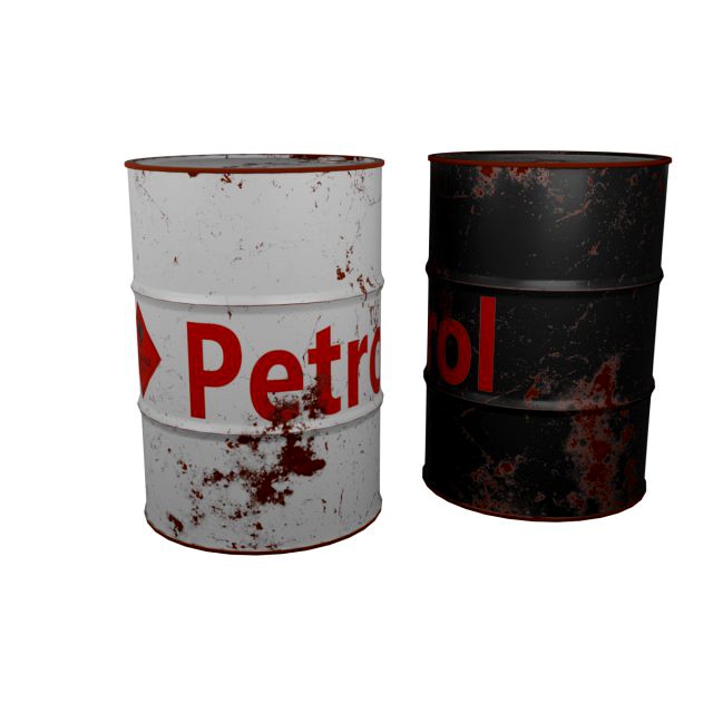 petrol barrel low-poly