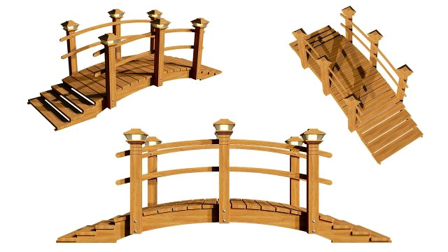 wooden garden bridge