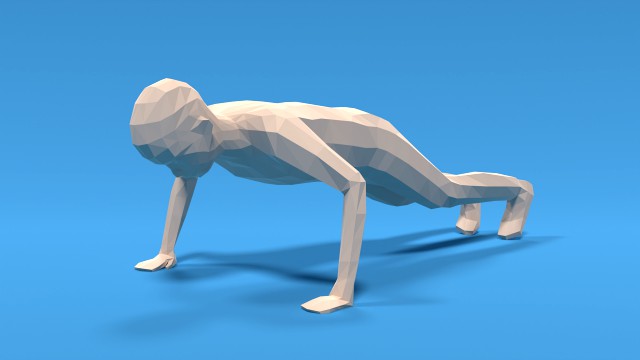 low poly kid push up